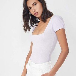 Out From Under Gwendolyn Lilac Ribbed Bodysuit Like NEW Condition Sz L